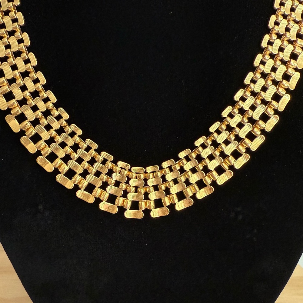 Elegant Napier MCM Vintage Gold Plated Panther Link Cleopatra Style Necklace - Picture 8 of 8